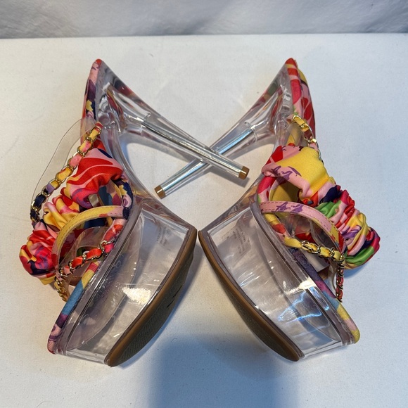 Cape Robbin Multicolor Floral Heels with Clear Platform - Picture 6 of 9